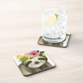 Tropical Halo | Sweet Sloth Getränkeuntersetzer (Rechte Seite)