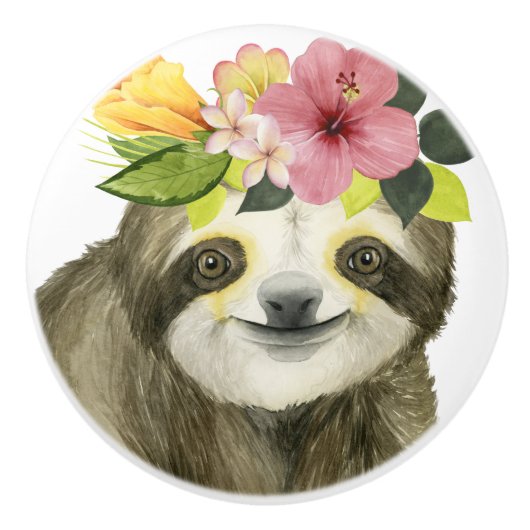 Tropical Halo | Sweet Sloth Keramikknauf (Vorderseite)