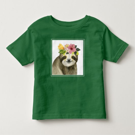 Tropical Halo | Sweet Sloth Kleinkind T-shirt (Vorderseite)