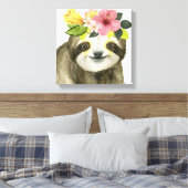 Tropical Halo | Sweet Sloth Leinwanddruck (Insitu (Schlafzimmer))