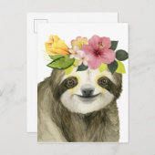 Tropical Halo | Sweet Sloth Postkarte (Vorne/Hinten)