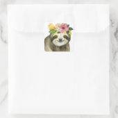 Tropical Halo | Sweet Sloth Quadratischer Aufkleber (Tasche)