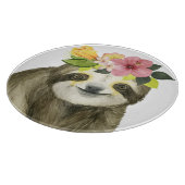 Tropical Halo | Sweet Sloth Schneidebrett (Ecke)