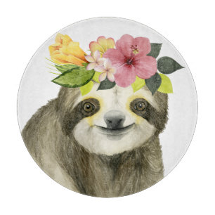Tropical Halo   Sweet Sloth Schneidebrett