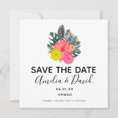 Tropical Hand Drawn Hawaii Script Save the Date (Vorderseite)