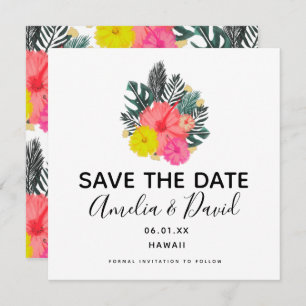 Tropical Hand Drawn Hawaii Script Save the Date