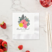 Tropical Hand Drawn Hawaii Script Save the Date Serviette (Beispiel)