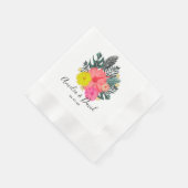 Tropical Hand Drawn Hawaii Script Save the Date Serviette (Ecke)