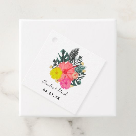Tropical Hand Drawn Hawaii Script Wedding Geschenkanhänger (Beispiel)
