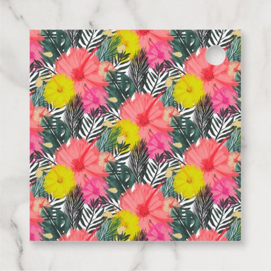 Tropical Hand Drawn Hawaii Script Wedding Geschenkanhänger (Rückseite)