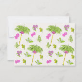 Tropical Hand Drawn Pink and Green  RSVP Karte (Rückseite)