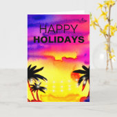 Tropical Happy Holiday Weihnachtskarte Karte (Gelbe Blume)