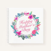 Tropical Happy Mother's Day Floral Frame Notebook Notizbuch (Vorderseite)