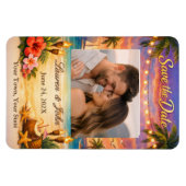 Tropical Harmony Photo Save Date Wedding Magnet (Horizontal)