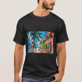 Tropical Havana Harmony - lebhafte Straßenlandscha T-Shirt (Vorderseite)