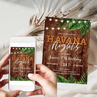Tropical Havana Night Birthday Einladung