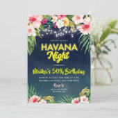 Tropical Havana Night Birthday Party Einladung (Stehend Vorderseite)