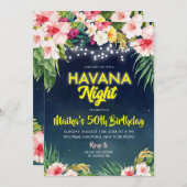 Tropical Havana Night Birthday Party Einladung (Vorne/Hinten)