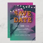 Tropical Havana Night Save the Date Card (Vorne/Hinten)