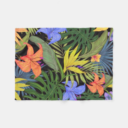 Tropical Hawaii Aloha Blume Graphic Fleecedecke (Vorderseite (Horizontal))