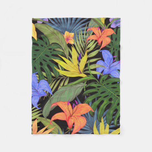 Tropical Hawaii Aloha Blume Graphic Fleecedecke (Vorderseite)