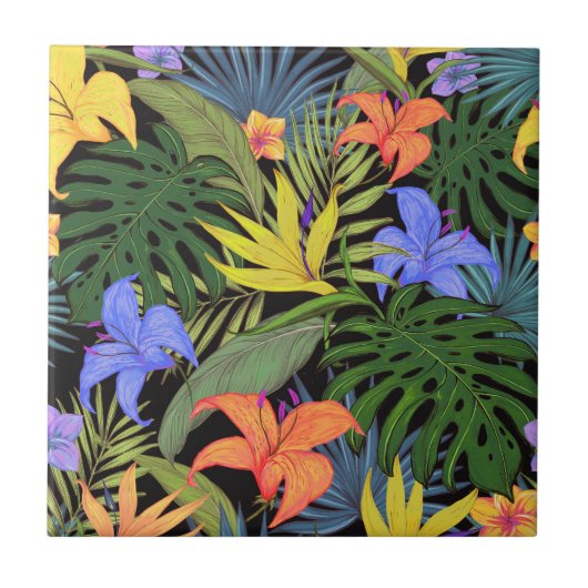Tropical Hawaii Aloha Blume Graphic Fliese (Vorderseite)
