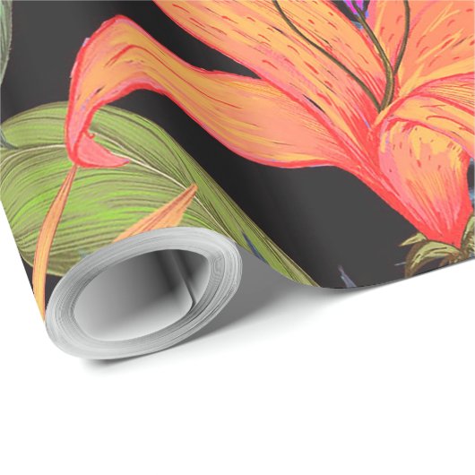 Tropical Hawaii Aloha Blume Graphic Geschenkpapier (Rolleneckpunkt)