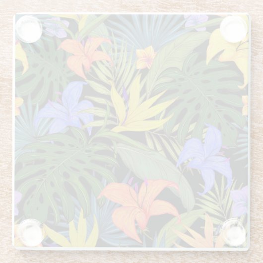Tropical Hawaii Aloha Blume Graphic Glasuntersetzer (Rückseite)