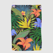 Tropical Hawaii Aloha Blume Graphic Golfhandtuch (Vorderseite)