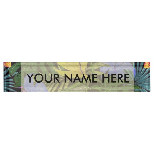 Tropical Hawaii Aloha Blume Graphic Namensplakette (Vorderseite)