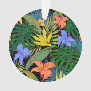 Tropical Hawaii Aloha Blume Graphic Ornament