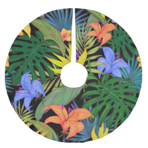 Tropical Hawaii Aloha Blume Graphic Polyester Weihnachtsbaumdecke