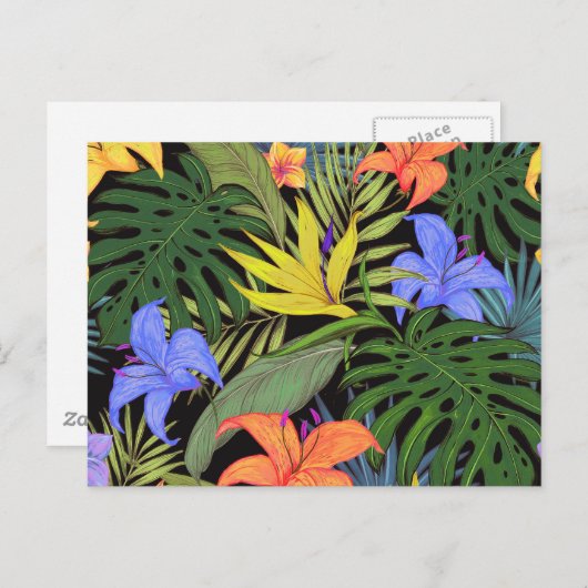 Tropical Hawaii Aloha Blume Graphic Postkarte (Vorne/Hinten)