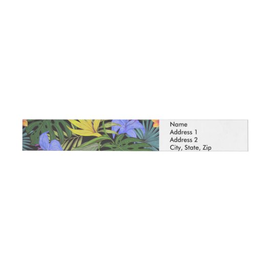 Tropical Hawaii Aloha Blume Graphic Rundum-Adressaufkleber (Person)