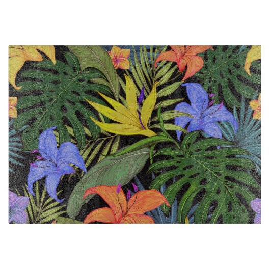 Tropical Hawaii Aloha Blume Graphic Schneidebrett (Vorderseite)