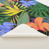 Tropical Hawaii Aloha Blume Graphic Sherpadecke (3/4)
