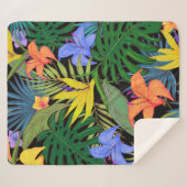 Tropical Hawaii Aloha Blume Graphic Sherpadecke (Vorderseite (Horizontal))