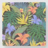 Tropical Hawaii Aloha Blume Graphic Steinuntersetzer (Vorderseite)