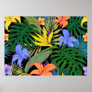 Tropical Hawaii Aloha Flower Graphic Poster