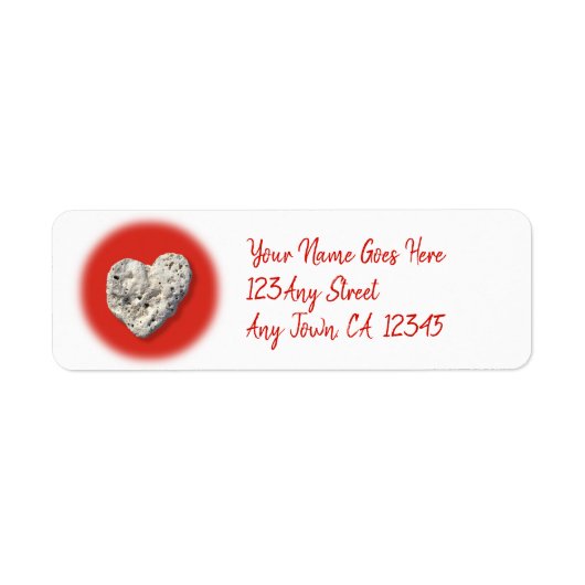 Tropical Hawaii Coral Heart Red Script Adresse (Vorne)