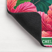 Tropical Hawaii Hibiskus Palm Blätter Moderne Kuns Mousepad (Ecke)