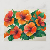 Tropical Hawaii Orange Hibiskus Blume Postkarte (Vorderseite)