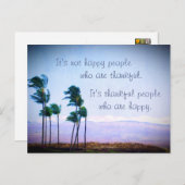 Tropical Hawaii Palmen Bäume Dankbare Leute zitier Postkarte (Vorne/Hinten)