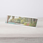 Tropical Hawaii Palms Beach Schreibtisch Name Plak Schreibtischnamensplakette (Vorderseite )
