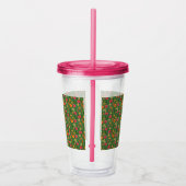 Tropical/Hawaii patterned floral Acryltrinkbecher (Rechts)