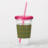 Tropical/Hawaii patterned floral Acryltrinkbecher (Rückseite)