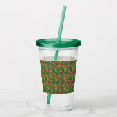 Tropical/Hawaii patterned floral Acryltrinkbecher (Rückseite)