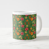 Tropical/Hawaii patterned floral Jumbo-Tasse (Vorderseite Rechts)