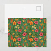 Tropical/Hawaii patterned floral Postkarte (Vorne/Hinten)