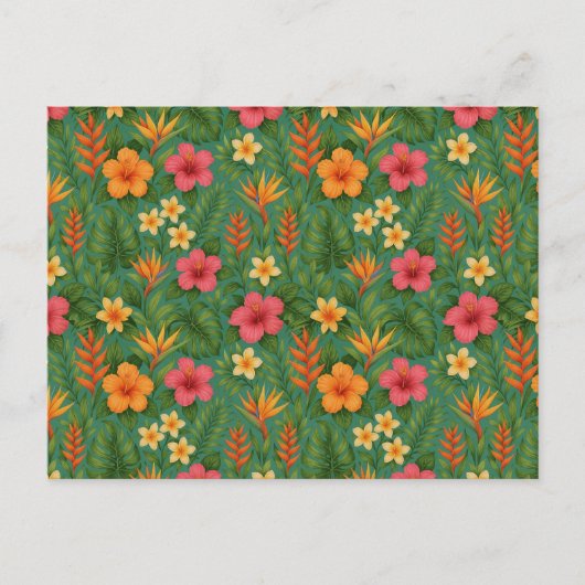 Tropical/Hawaii patterned floral Postkarte (Vorderseite)